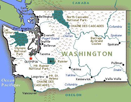 Carte de l'Etat de Washington